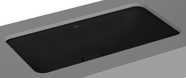 Vitra 7536B083-1083 Metropole Dikdörtgen Tezgahaltı Lavabo 80 cm Mat Siyah.